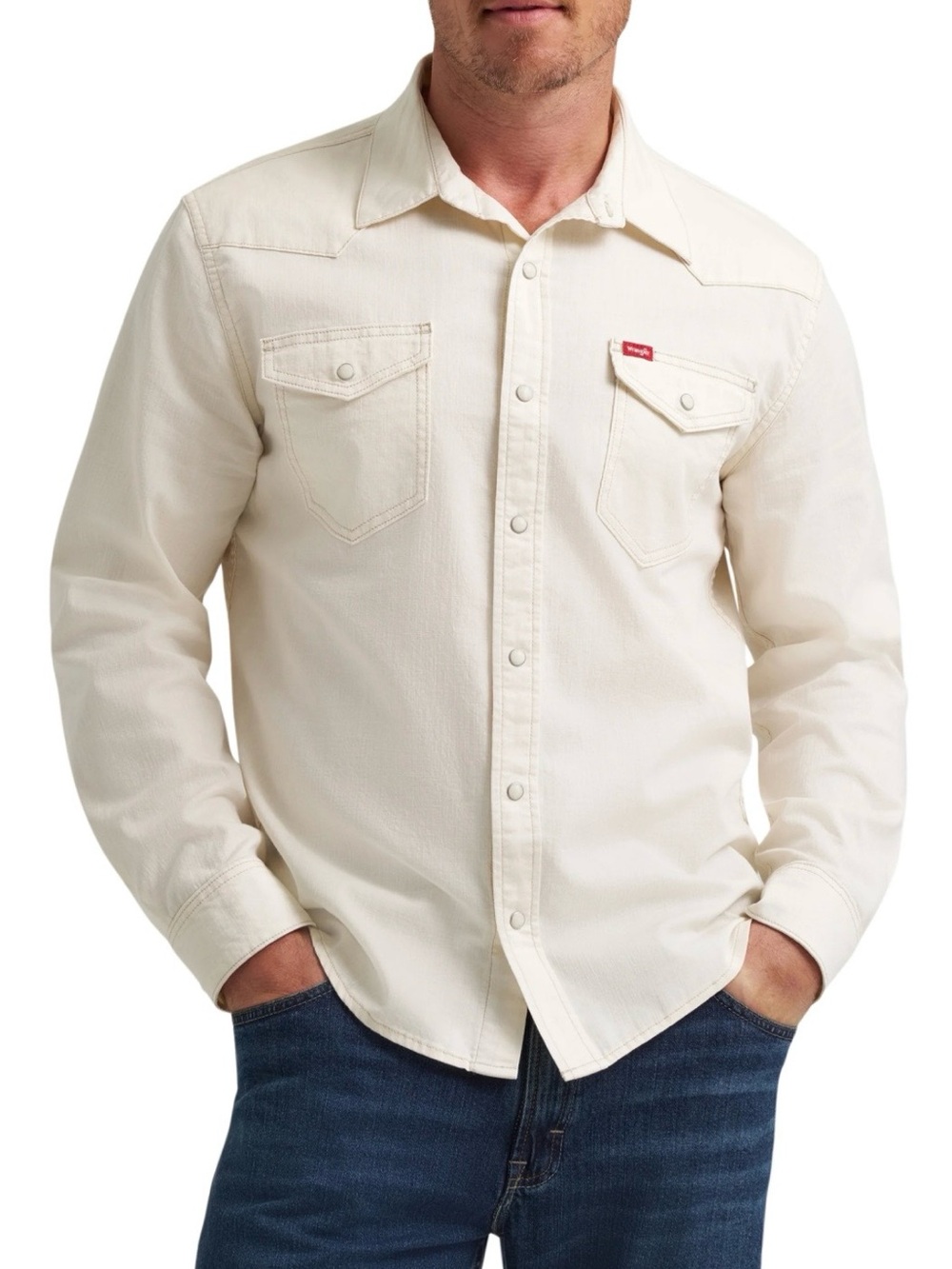 Wrangler Off-White Western Snap Front Shirt